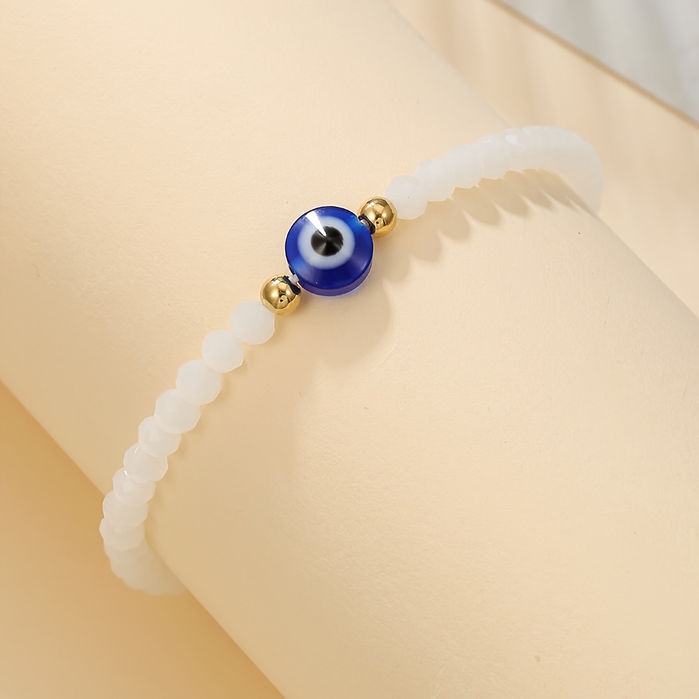 Women's Devil's Eye Beaded Elastic Bracelet, Stretchable